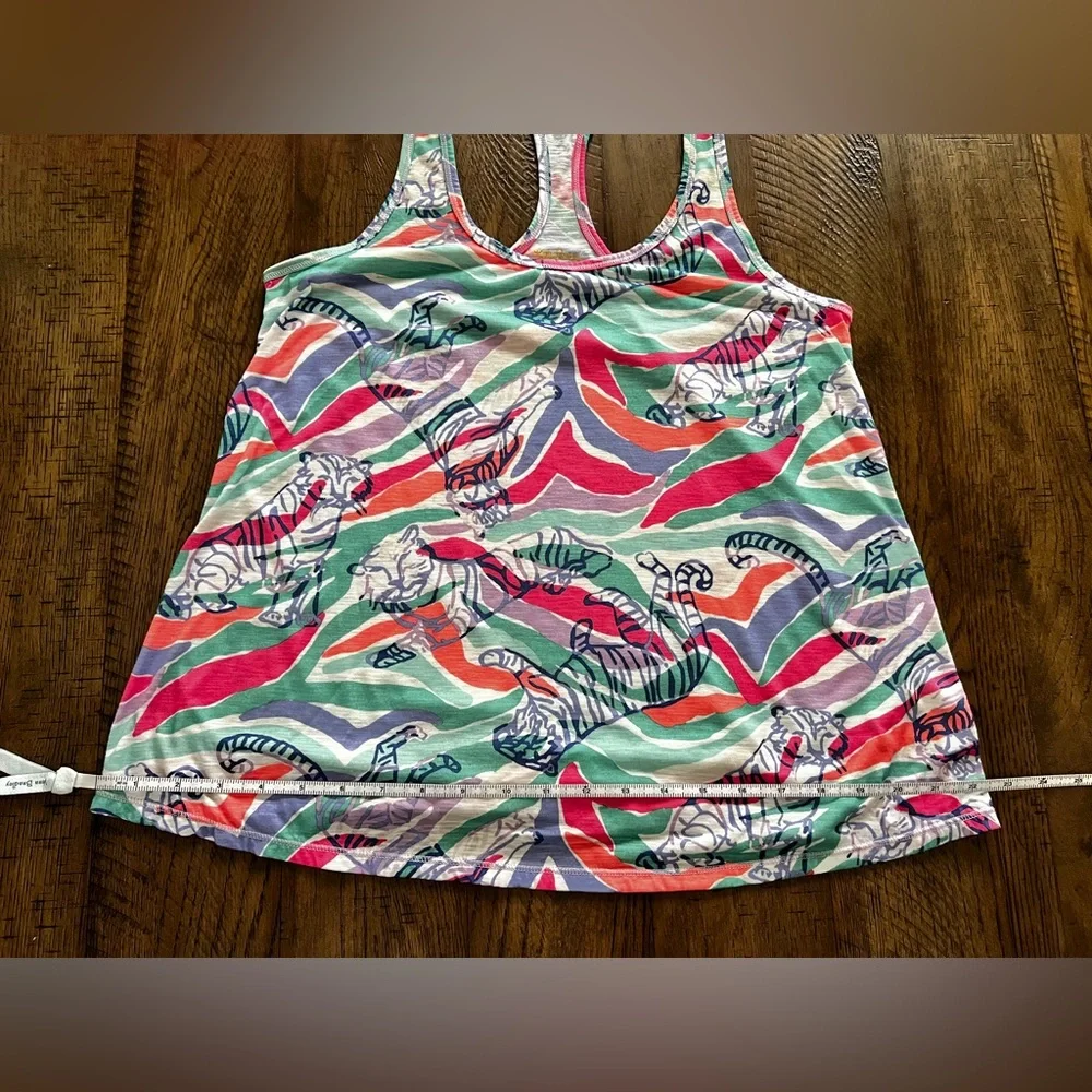 Lilly Pulitzer Racerback tee shirt animal print multi colored size medium - Picture 6 of 14
